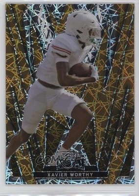 2024 Leaf Metal Gold Laser 1/1 Xavier Worthy #110 Rookie RC v7j