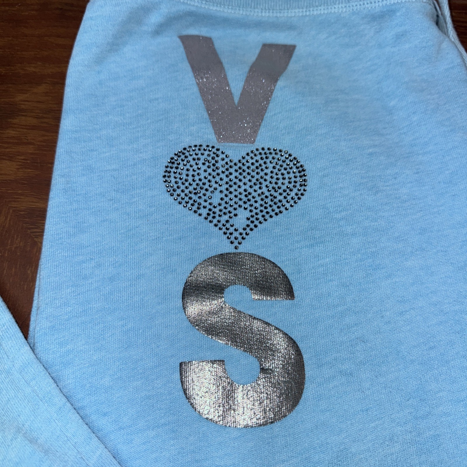 Victoria’s Secret Bling Rhinestone Super Model Essentials Sweatpants Blue Small thumbnail 2