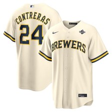 Men's Milwaukee Brewers William Contreras Cream 2026 World Series Stitched