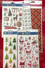  869 PUFFY 3D CHRISTMAS STICKERS - ALPHABET  FABRIC STICKER -SANTA TREES GLOBES