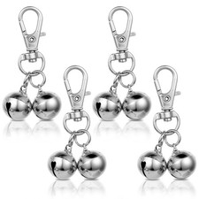 Yuanchu 4 Pack Dog Cat Collar Bell, Loud Bells for 1.19 cm, silver