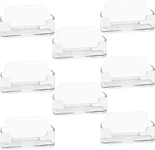 8 Pack Acrylic Business Card Holder for Desk, Clear Plastic Transparent 