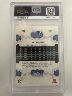 2008 Score Super Bowl XLIII Tom Brady #182 Gold Patriots PSA 10
