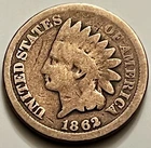 1862 Civil War Indian Head Cent Penny Antique US Coin Old Collection JC1804