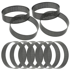  10PCS Stainless Steel Tart Ring 3.14 Inch Heat-Resistant Perforated Cake Mousse