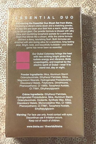 BISHA ESSENTIAL DUO DUBAI COLOR WAY CREME+POWDER BLUSH SET 4.0G/8.0G SEALED BOX - Picture 2 of 3