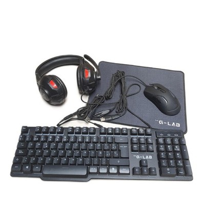 GLab Tastatur Set Gaming Zubehör Combo Sulfur Pack QWERTY Layout Gamer Tastatur