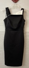 Calvin Klein Womens Size 4 Black Formal Midi Straight Pencil Dress NWT! A6592