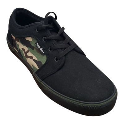 Maui and Sons Men's Wave Canvas Skateboard Sneaker Shoes Black Size 11, 11.5