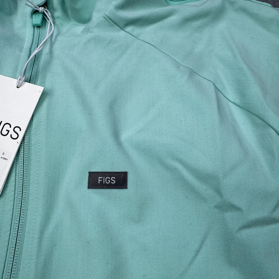 FIGS Scrub Jacket Mens Small Mint Green Coban Technical Anti Odor Zip Pockets - Image 4 of 4