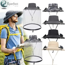 Wide Brim Sunscreen Sun Hat Solar  USB Powered for Outdoor Fishing Hiking Beach
