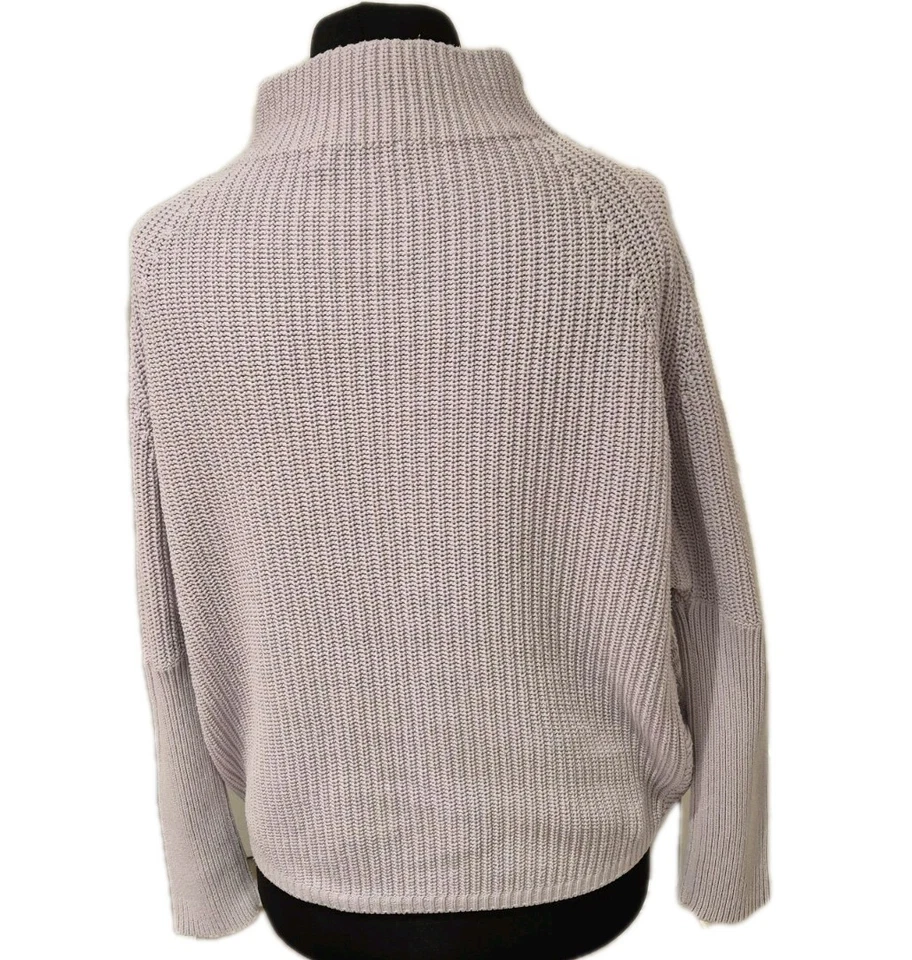 Mint Velvet Jumper Fisherman Knit  Lilac Size Small Loose Fit Chunky Winter - Image 4 of 4