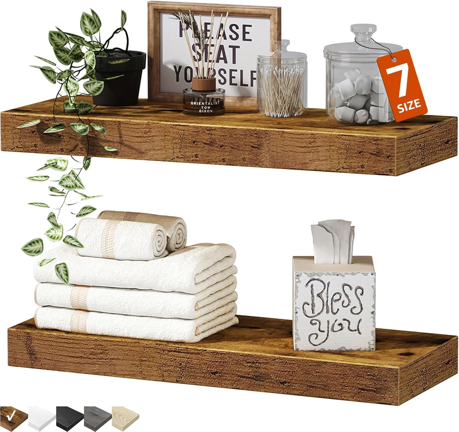 Bathroom Floating Shelves Wall 15.7" Mounted Display Small 1