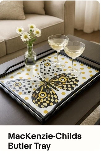 MacKenzie-Childs Spot On Butterfly Butler Tray - Thumbnail 3