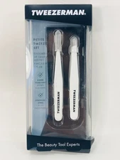 Tweezerman Petite Tweeze Set – Slant & Point Tweezers with Travel Case