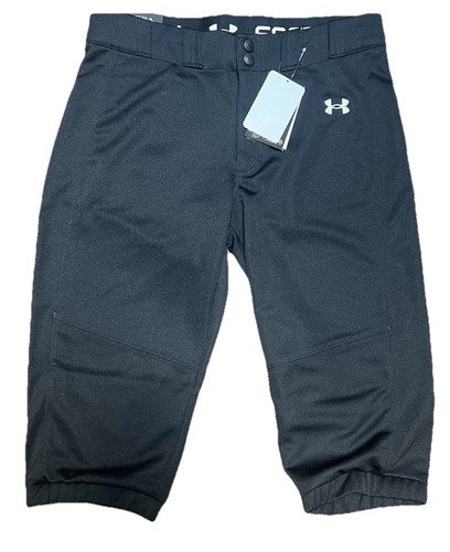Under Armour Utility Softball Pants Girls Youth XL Black Cropped NWT - 第 1/4 張圖片