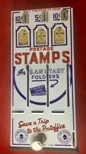 Vtg Shipman Mfg Co 5 Cent Nickle & 10 Cent Dime Vending Stamp Machine Porcelain!