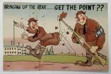 Vintage 1930s Linen Army Comic Postcard 'Bringing Up The Rear' MP