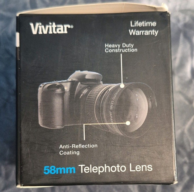 Vivitar 2.2x Professional Telephoto Lens 58mm for Canon/Nikon, 58mm Filter