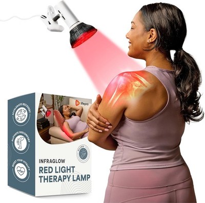 LifePro InfraGlow NIR & Red Light Therapy Lamp, Infrared Medium, White 