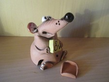 lustige R&auml;ucherfigur aus Keramik, Maus, echte Handarbeit aus Litauen