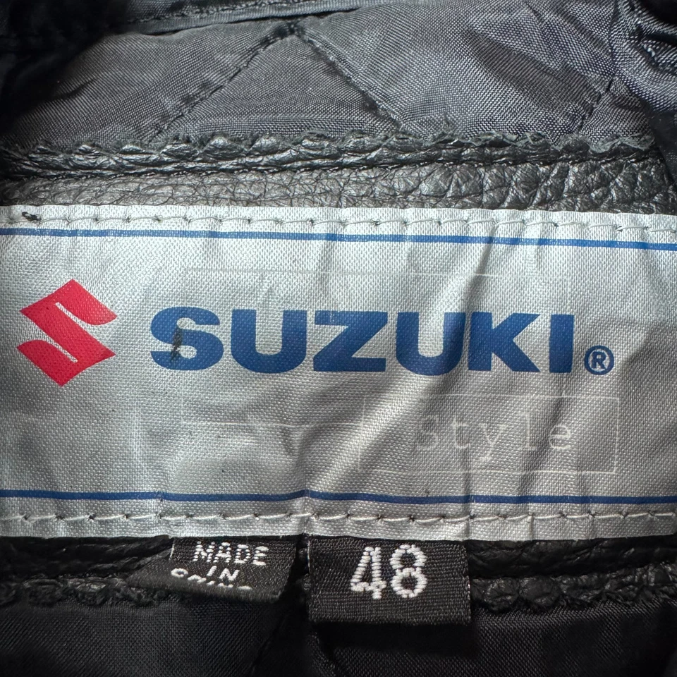 Chaqueta acolchada de cuero para motocicleta Suzuki Hayabusa - para hombre talla 48 negra Foto 2 de 4