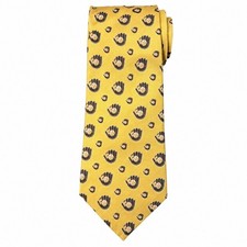 National Baseball Hall of Fame Tie Gold Silk Baseball Gloves USA Made Necktie