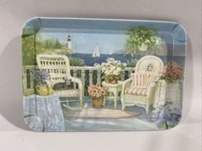 Keller Charles Of Philadelphia Tray Made In Italy Porch Scene