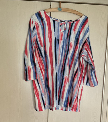 Laura Torelli collection Damen T-Shirt Gr. 48 gestreift 3/4-Arm Rundhals