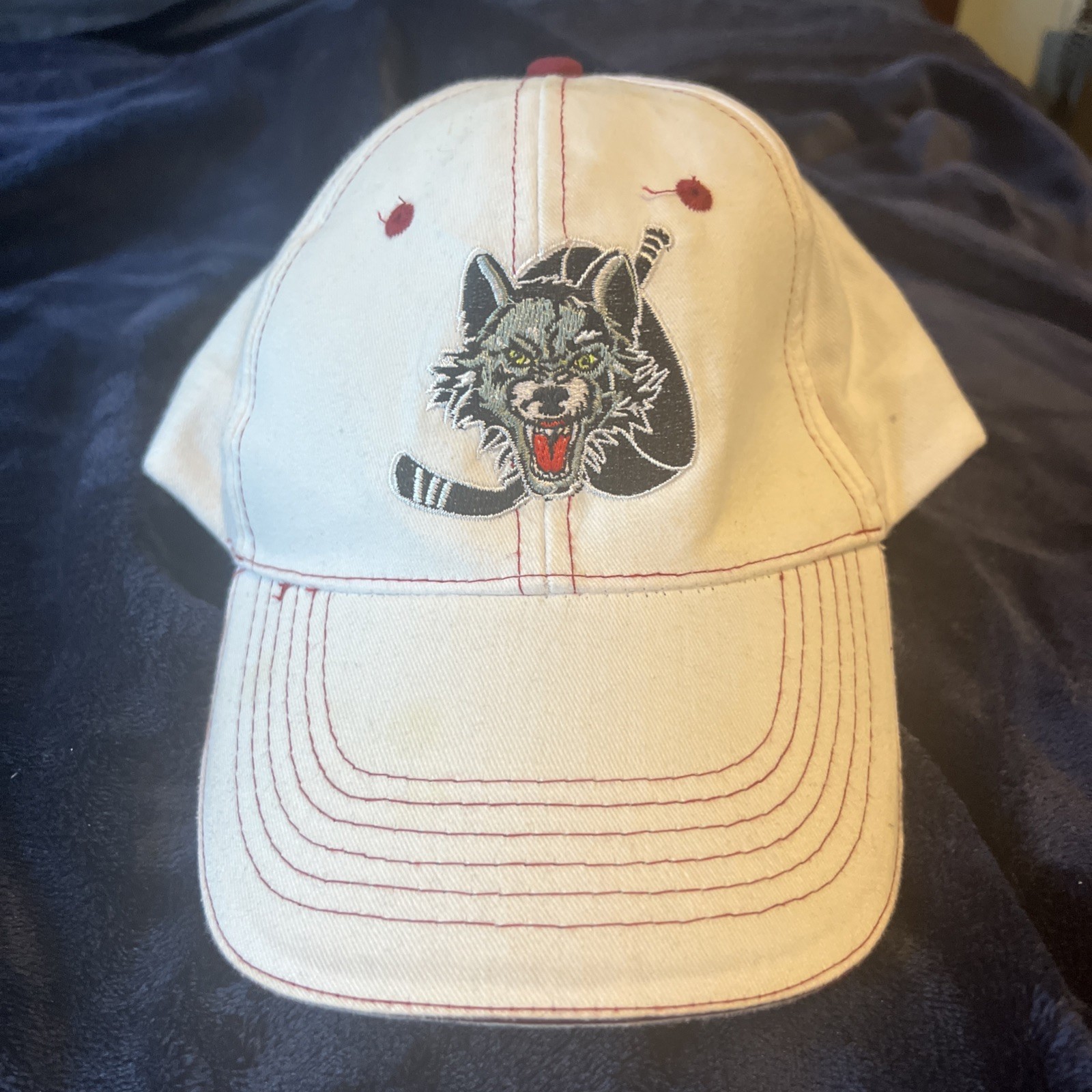Chicago wolves adjustable baseball cap hat white … - image 1