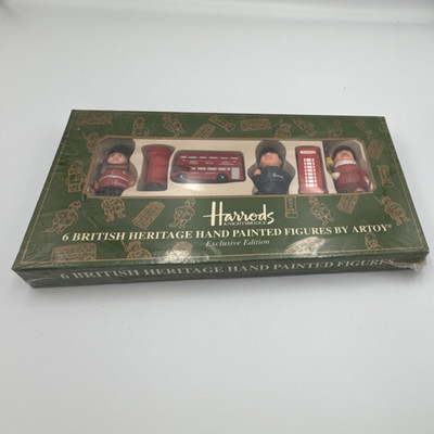 Vintage Harrods Exclusive Hand Painted British Heritage Set of 6, Sealed New