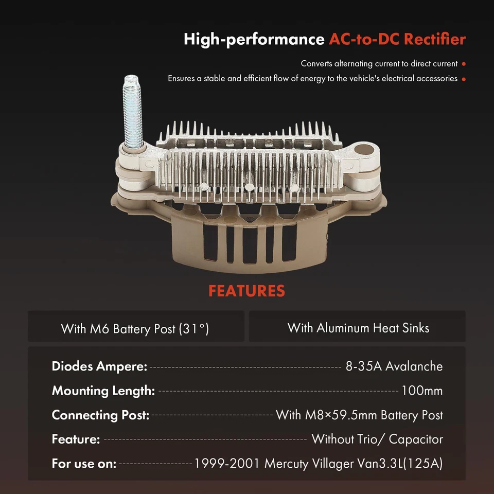 Diodo rectificador alternador para Nissan Pathfinder 2003 2004 INFINITI Pontiac GTO Foto 2 de 4