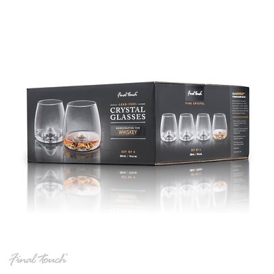 Final Touch 100% Lead-free Crystal WHISKY GLASSES Drinking Set With DuraSHIELD