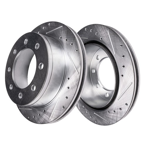 4WD Front & Rear Drilled Rotor Ceramic Pad Wheel Bearings for Ford F-250 F-350 - Picture 10 of 10