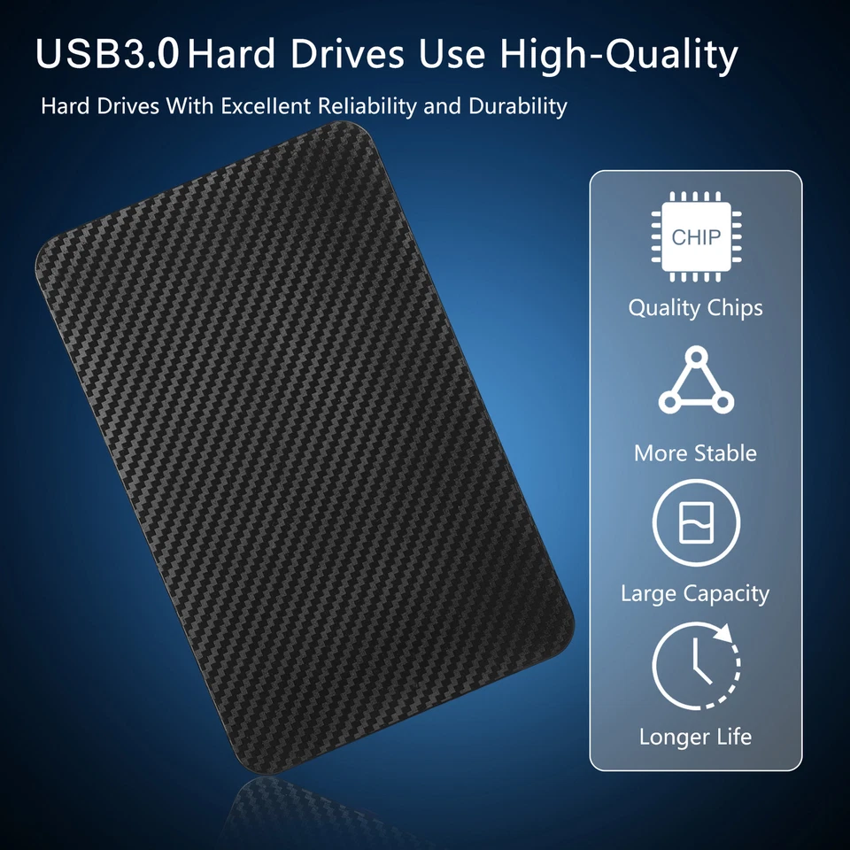2TB 2.5-INCH SATA HARD DISK DRIVE PORTABLE HIGH SPEED USB 3.0 EXTERNAL HDD New - Image 4 of 4