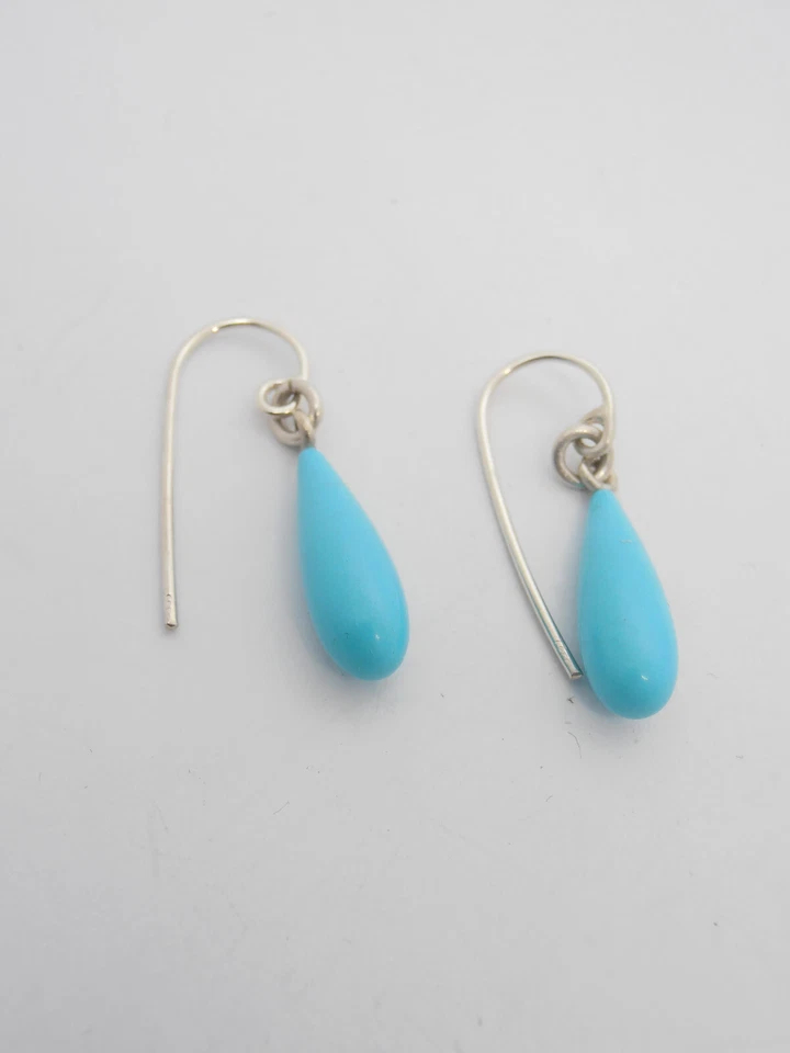 Orecchini pendenti in Argento 925 con Neolite (Turchese ricomposto) -Pietra Dura - Immagine 3 di 4