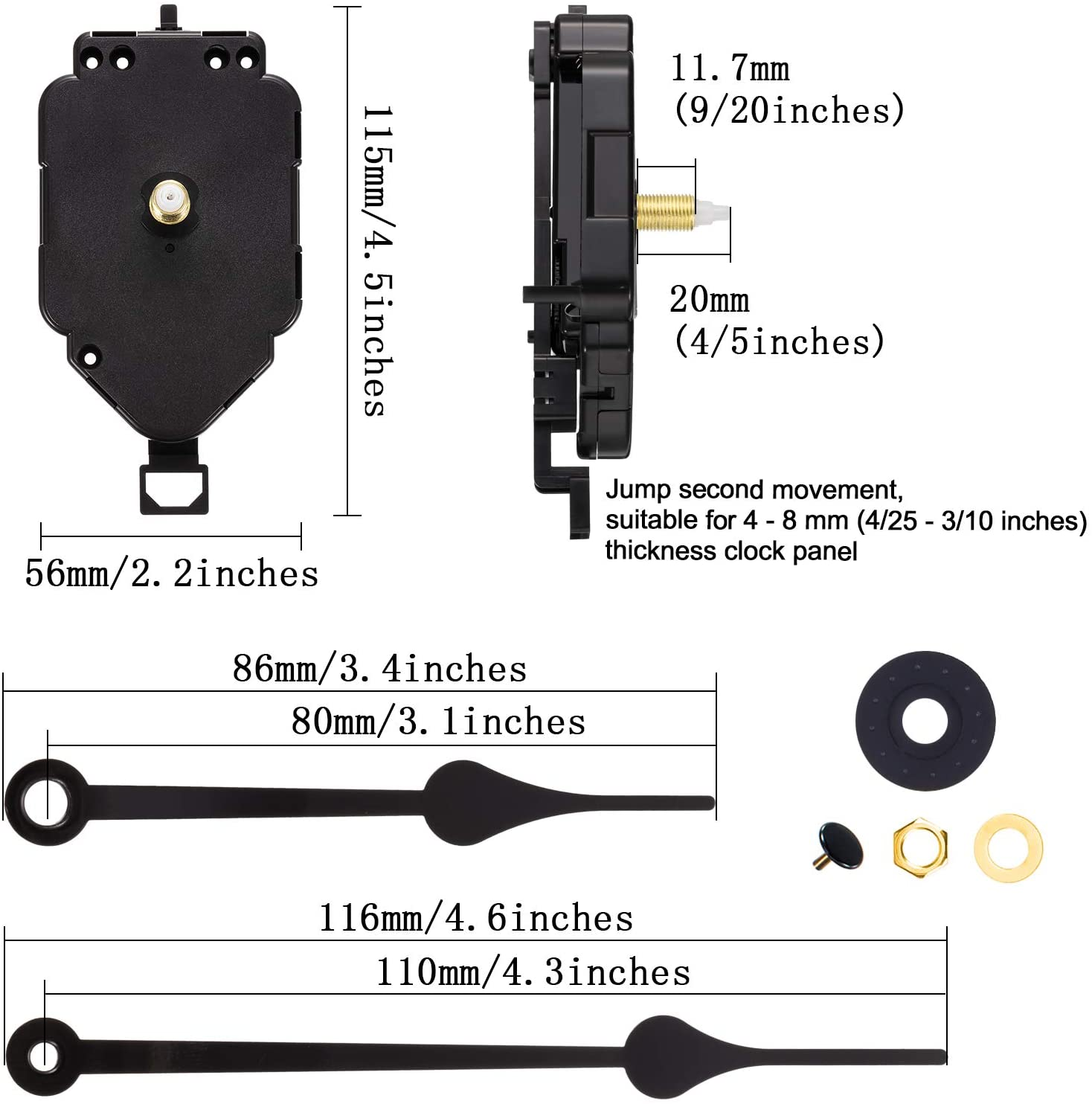 Pendulum Clock Movement Long Shaft Pendulum Quartz Clock Mechanism | eBay