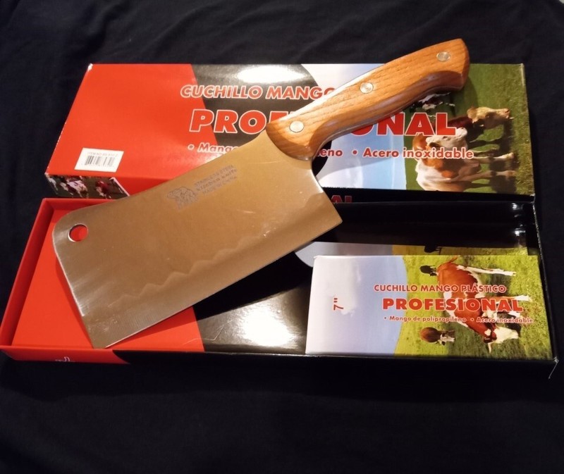 Professional Butcher 12" Cleaver Hard Wood handle Large Kitchen Chopper