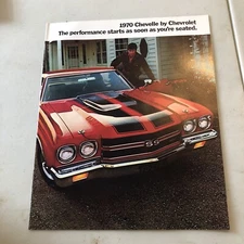 Original 1970 Chevrolet Car Auto Brochure Chevelle SS 396 454 and Malibu