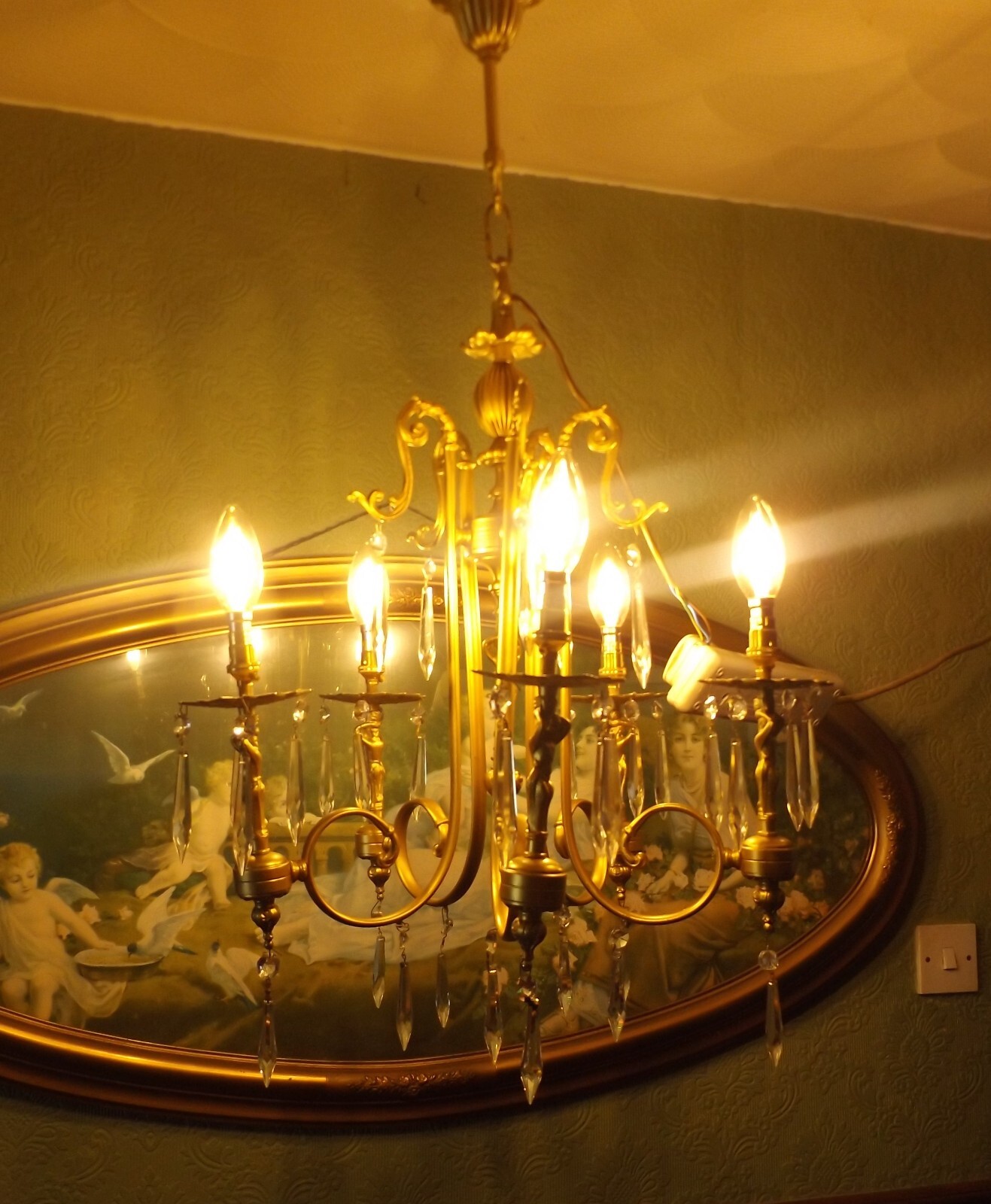 BEAUIIFUL ANTIQUE FRENCH CRYSTAL CHANDELIER 8 LIGHT.. eBay