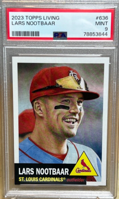 ヌートバー Topps Living Set Lars Nootbaar 16 LARS NOOTBAAR * PSA 9 * 2023 TOPPS LIVING SET CARDINALS CARD #636