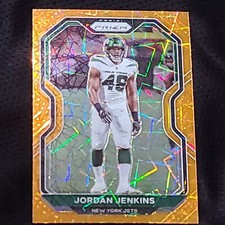 2020 Prizm Jordan Jenkins Orange Laser Prizm New York Jets #33