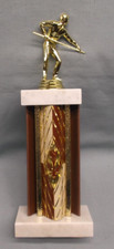 male pool billiards vintage bent metal column double marble base award