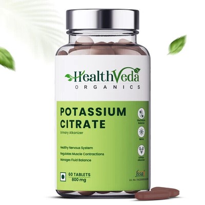 Health Veda Organics Potassium Citrate, 800 mg 60 Tablets Free Shipping