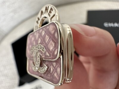 NIB 100%AUTH Chanel 24S Pearly Pink Resin Bag Motif Pin Brooch