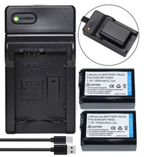 2X NP-FW50 Battery Charger For Sony Alpha a7,a7 II,a7R,a7R II,a7S,a7S II, A5100