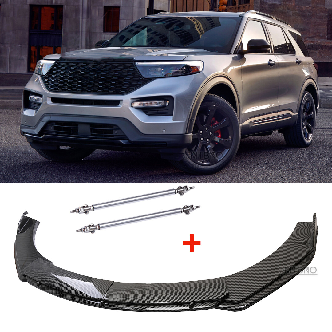 For Ford Explorer ST Front Bumper Lip Spoiler Splitter Carbon