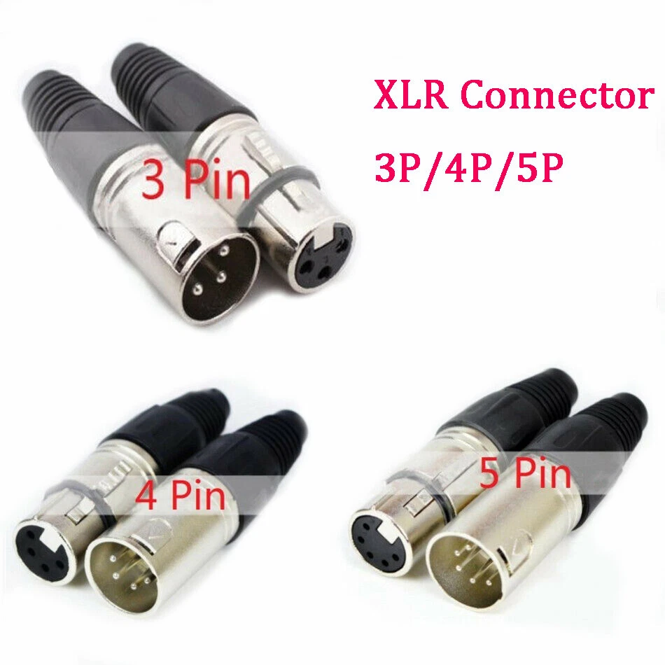 3P/4P/5P Contacts Microphone Audio Plug Socket XLR Connector Canon Male/Female - Image 2 of 3