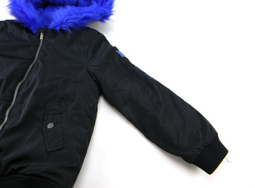 Calvin Klein Jeans Girl's Hooded Fashion Jacket Size L-14 Black/Anthracite - Picture 2 of 4