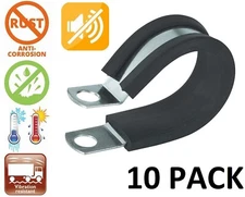 Ancor Marine Cushion Clamp Cable Rubber Hose 304 Stainless Steel 7/8inch 10 PACK